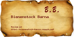 Bienenstock Barna névjegykártya